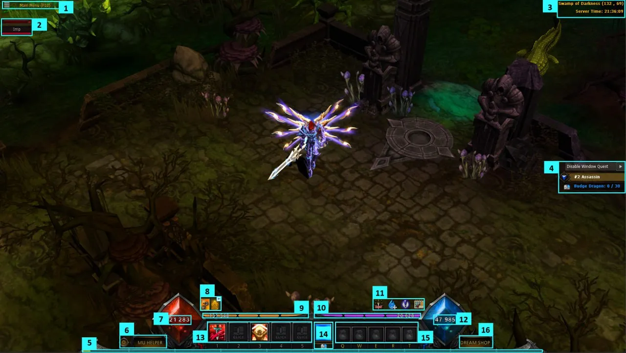 Interface do jogo MuFear